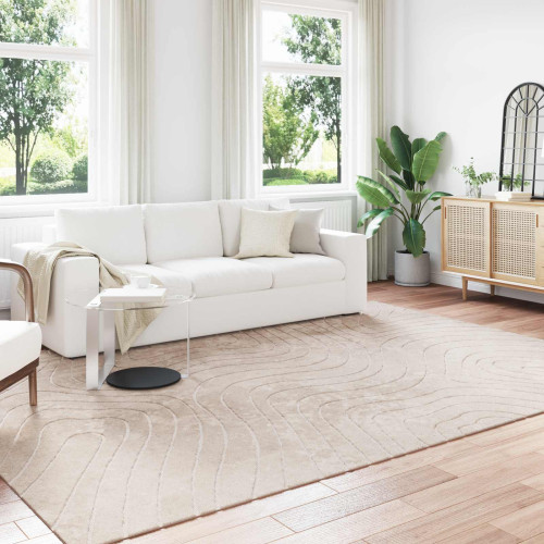 vidaXL Områdesmattor Rektangulär PALMERAS Beige 200 x 280 cm Polyester
