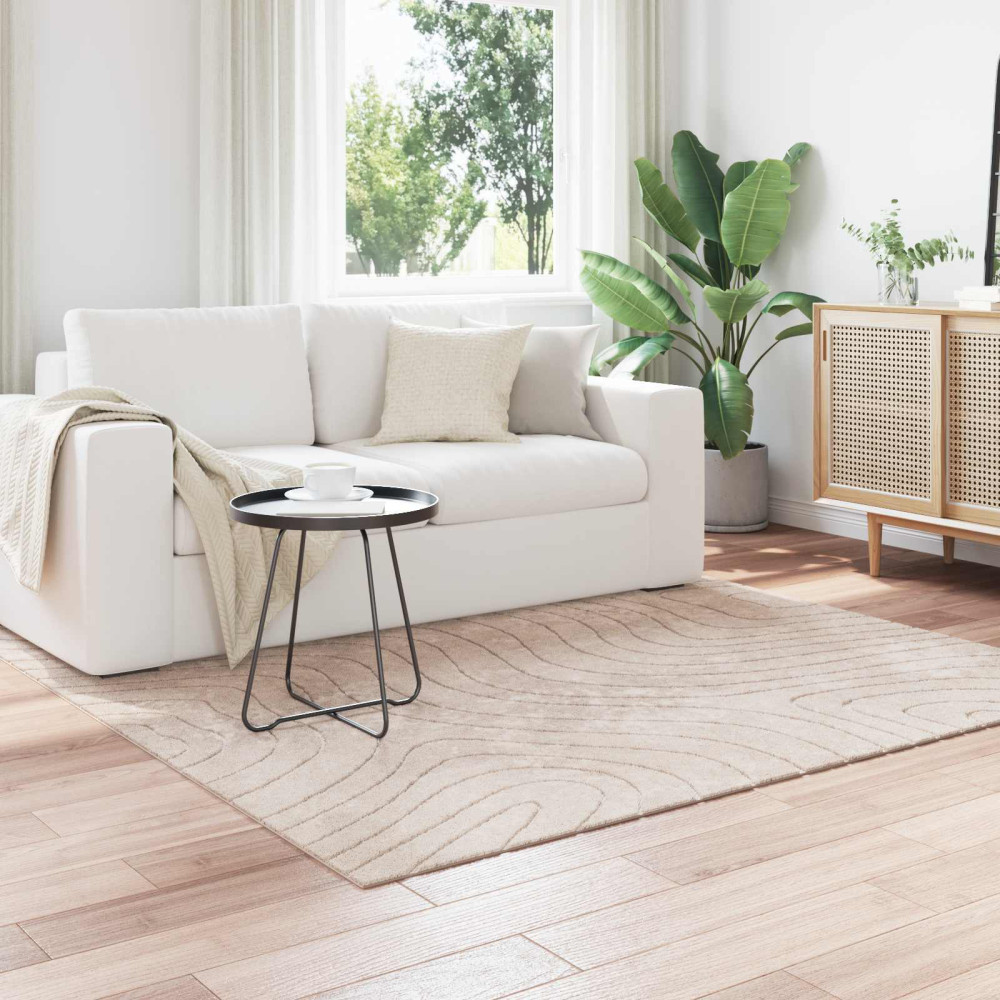 Produktbild för Områdesmattor Fyrkantig PALMERAS Beige 120 x 120 cm Polyester