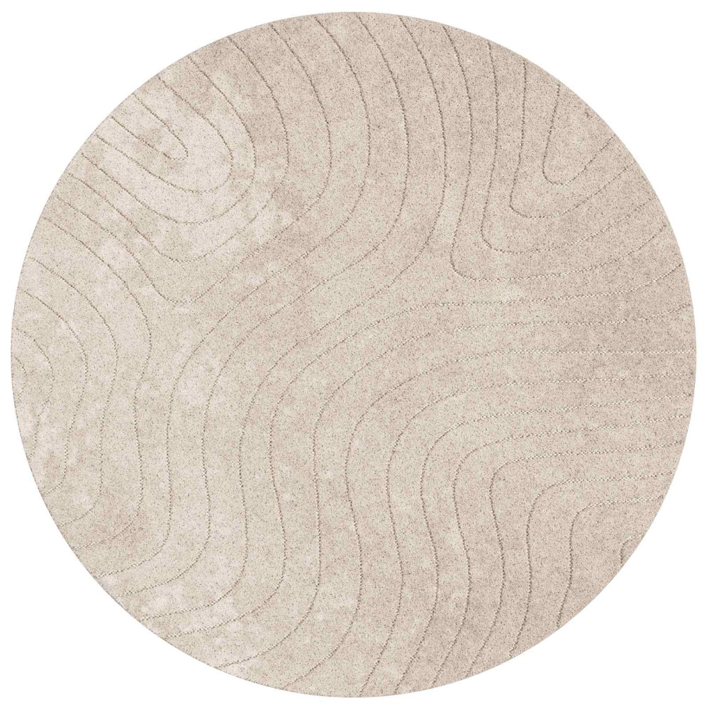 Produktbild för Områdesmattor Rund PALMERAS Beige Ø 120 CM Polyester