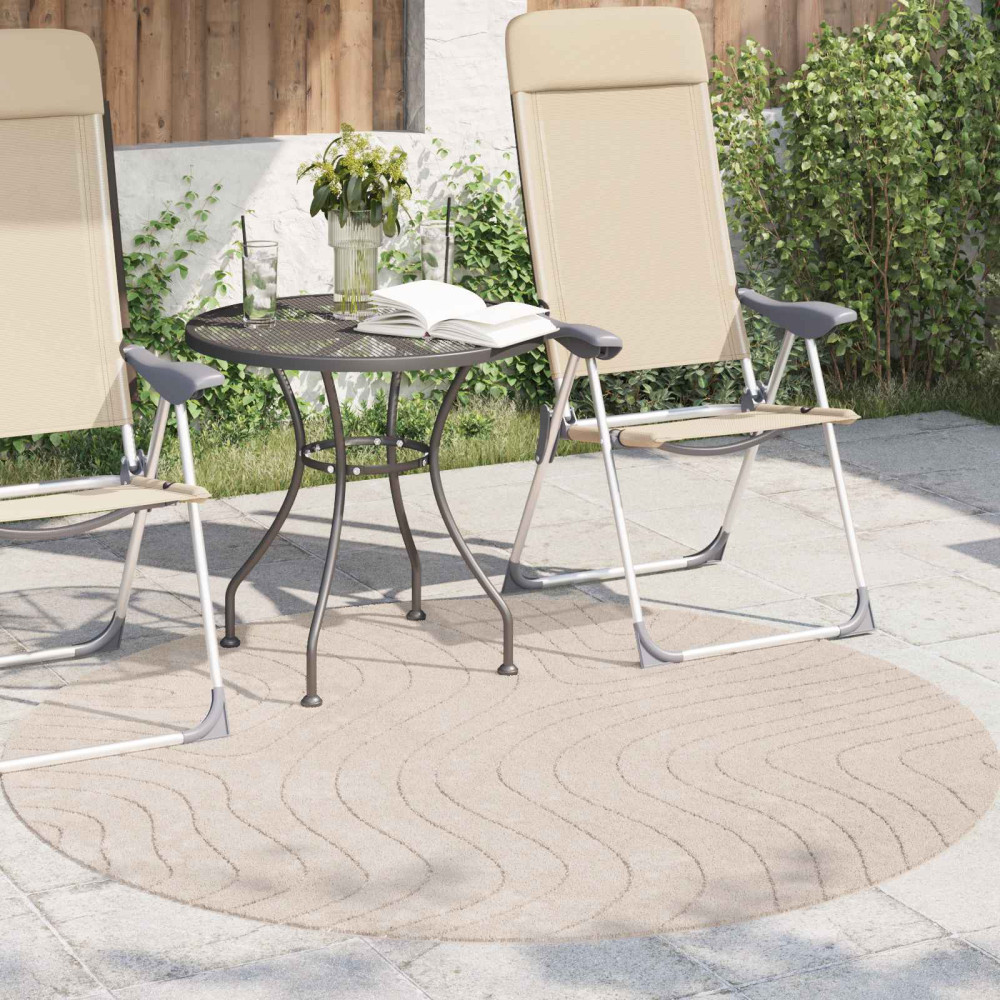 Produktbild för Områdesmattor Rund PALMERAS Beige Ø 120 CM Polyester