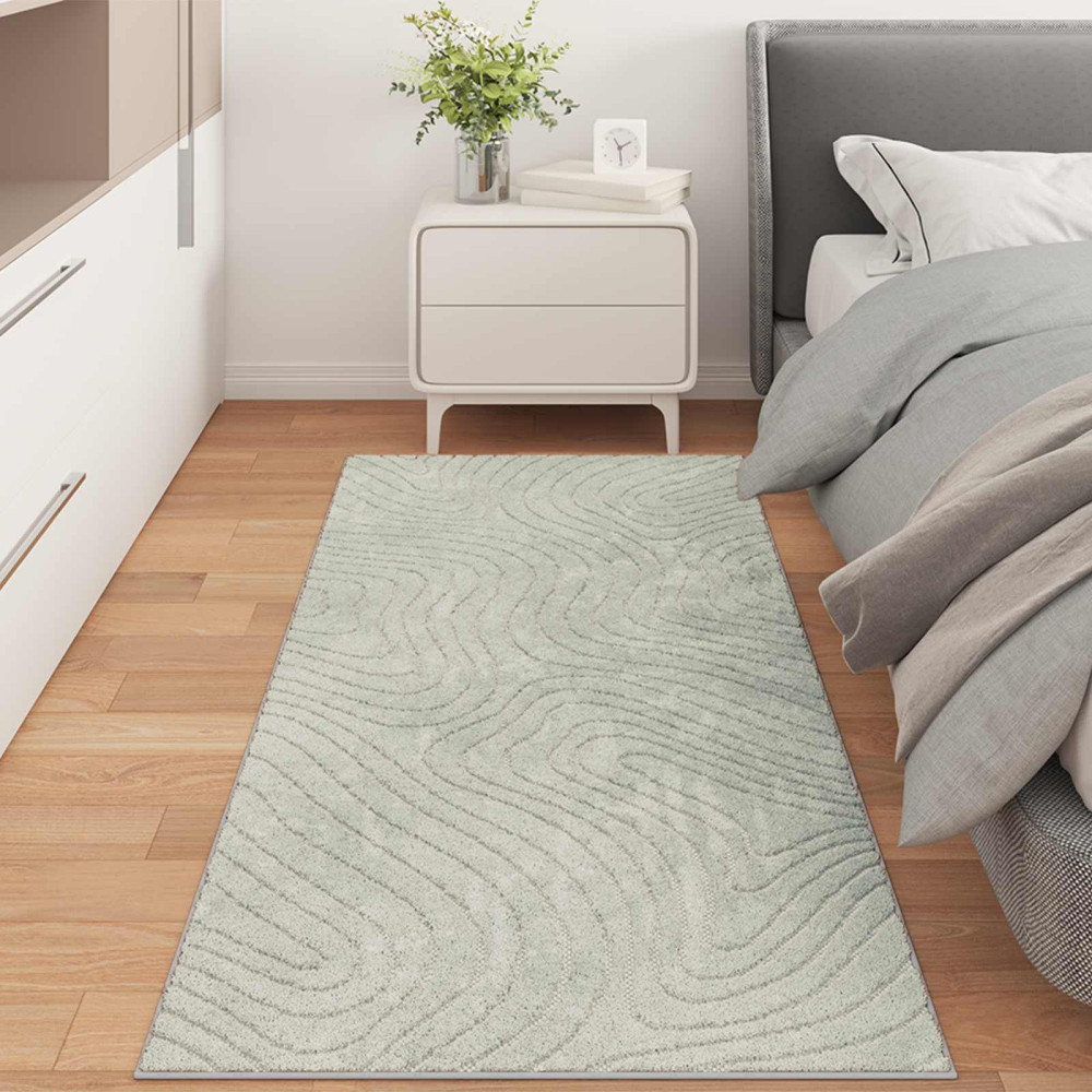 Produktbild för Områdesmattor Rektangulär PALMERAS Grön 80 x 200 cm Polyester