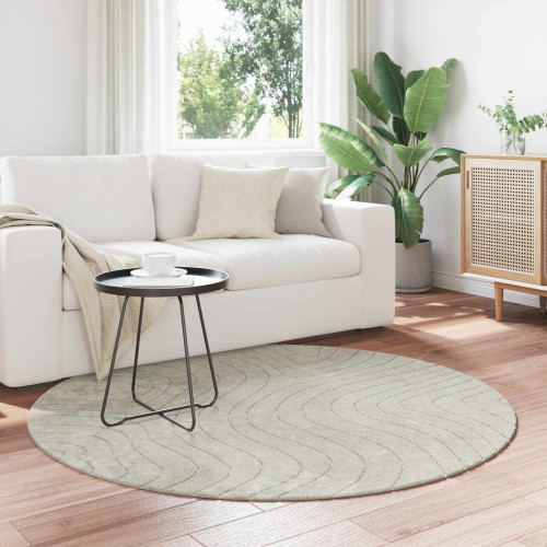 vidaXL Områdesmattor Rund PALMERAS Grön Ø 120 CM Polyester
