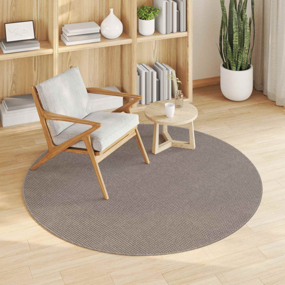 Produktbild för Områdesmattor Rund LUGO Taupe Ø 120 CM Polyester