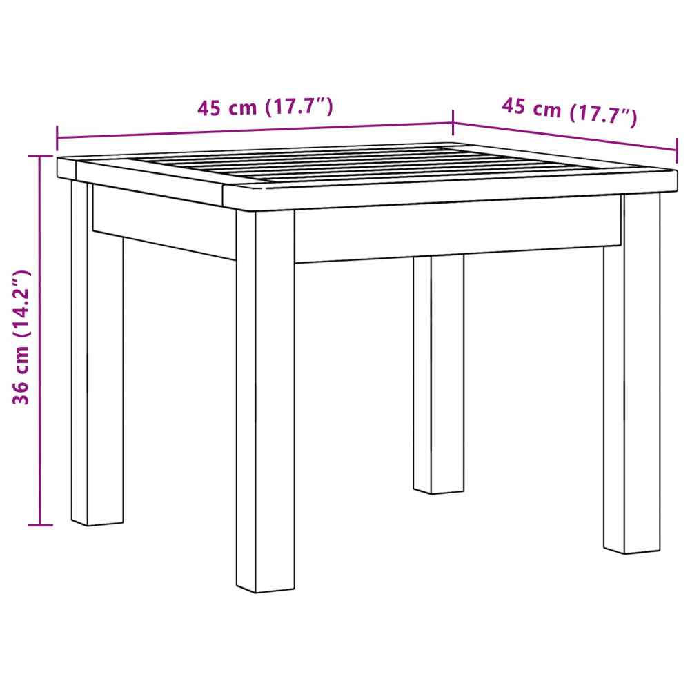 Produktbild för Kaffeebord Ljus akacia 45 x 45 x 36 cm Massivt Akaciaträ