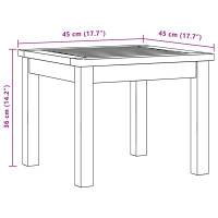 Produktbild för Kaffeebord Ljus akacia 45 x 45 x 36 cm Massivt Akaciaträ
