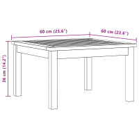 Produktbild för Kaffeebord Ljus akacia 60 x 60 x 36 cm Massivt Akaciaträ