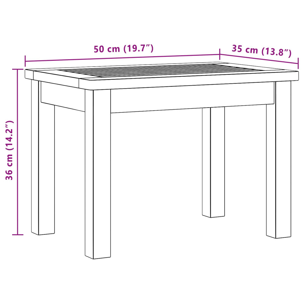 Produktbild för Kaffeebord Ljus akacia 50 x 35 x 36 cm Massivt Akaciaträ