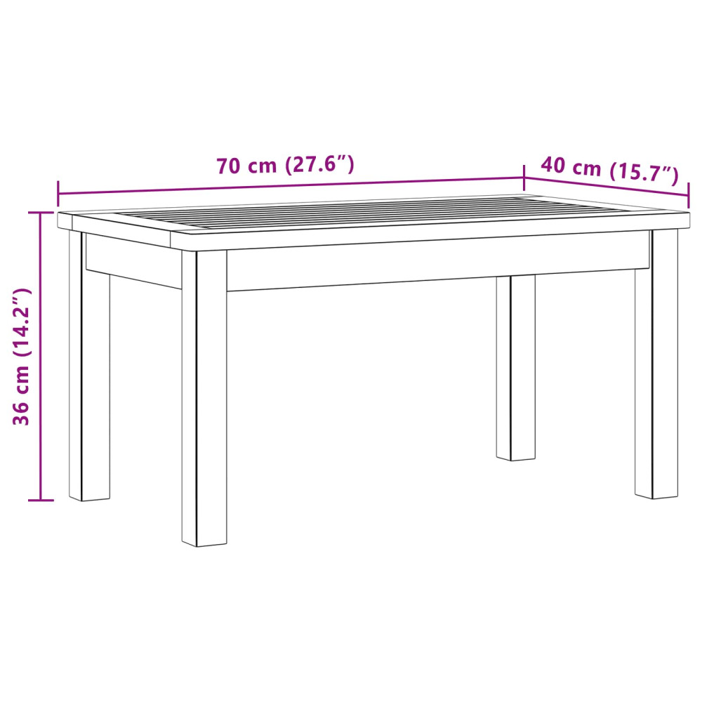 Produktbild för Kaffeebord Ljus akacia 70 x 40 x 36 cm Massivt Akaciaträ