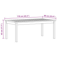 Produktbild för Kaffeebord Ljus akacia 110 x 60 x 45 cm Massivt Akaciaträ