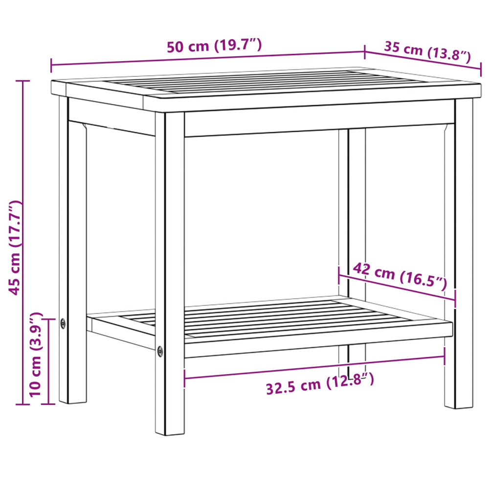 Produktbild för Sidobord Olivenatur 50 x 35 x 45 cm Massivt Akaciaträ