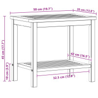 Produktbild för Sidobord Olivenatur 50 x 35 x 45 cm Massivt Akaciaträ