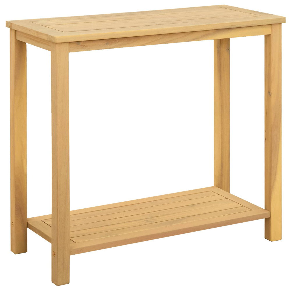 Produktbild för Trädgårdskonsolbord med lagring Ljus akacia 80 x 35 x 75 cm