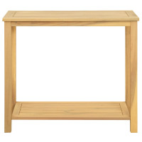 Produktbild för Trädgårdskonsolbord med lagring Ljus akacia 80 x 35 x 75 cm