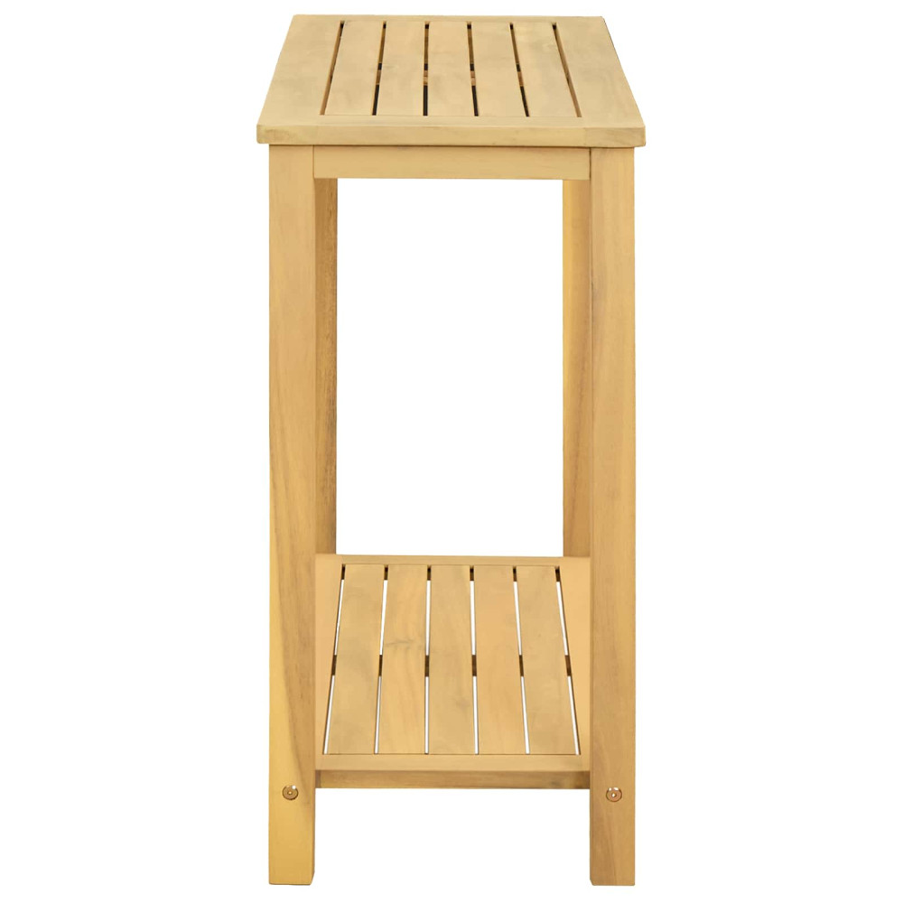 Produktbild för Trädgårdskonsolbord med lagring Ljus akacia 80 x 35 x 75 cm