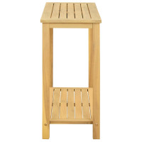 Produktbild för Trädgårdskonsolbord med lagring Ljus akacia 80 x 35 x 75 cm