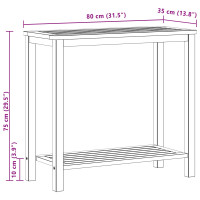 Produktbild för Trädgårdskonsolbord med lagring Ljus akacia 80 x 35 x 75 cm