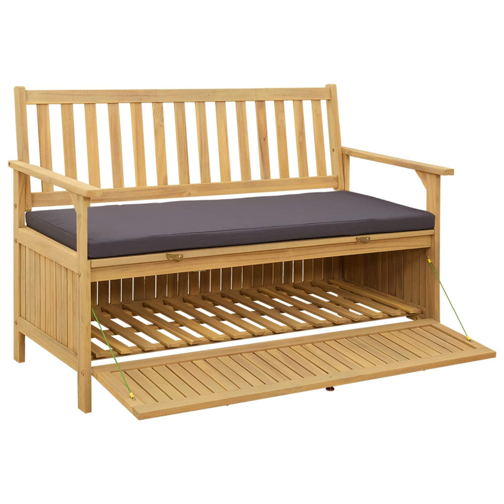 Produktbild för Förvaringsbänk med kudde med lagring med dörr 120 x 63 x 84 cm