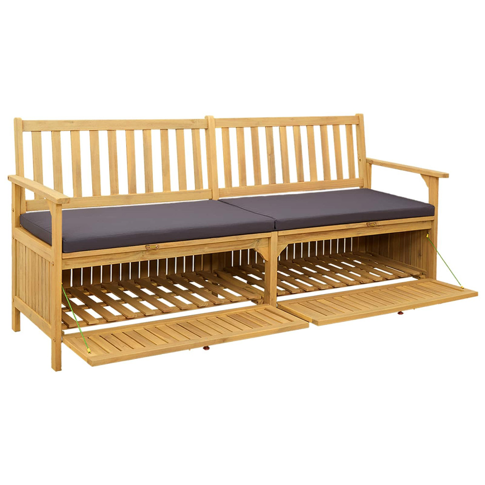 Produktbild för Förvaringsbänk med kudde med lagring med dörr 170 x 63 x 84 cm