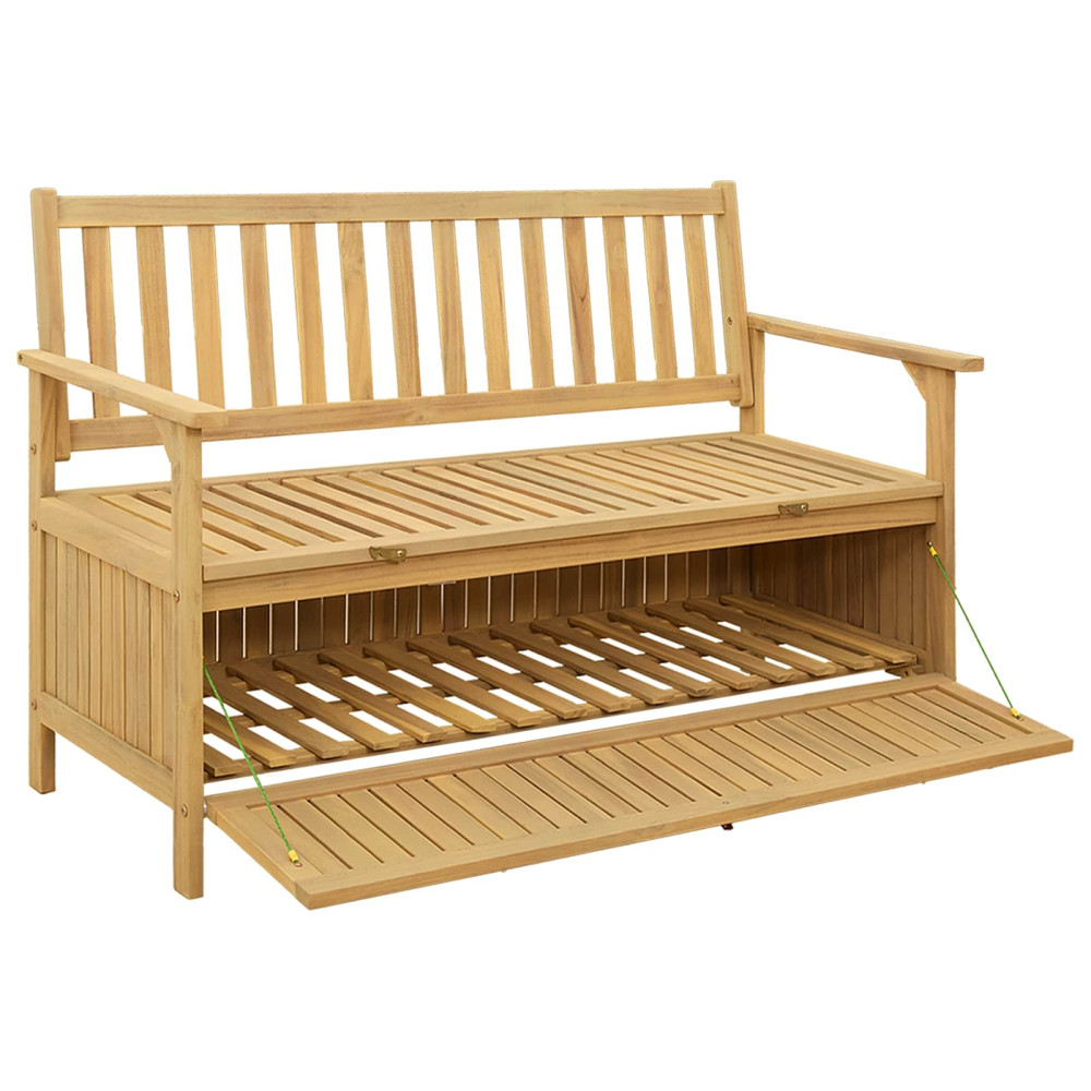 Produktbild för Förvaringsbänk med lagring 120 x 63 x 84 cm Massiv Akacia