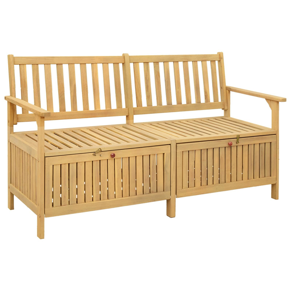 Produktbild för Förvaringsbänk med lagring 148 x 63 x 84 cm Massiv Akacia