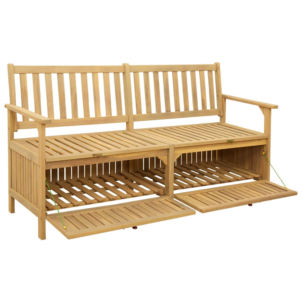 Produktbild för Förvaringsbänk med lagring 148 x 63 x 84 cm Massiv Akacia