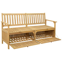 Produktbild för Förvaringsbänk med lagring 148 x 63 x 84 cm Massiv Akacia