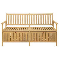 Produktbild för Förvaringsbänk med lagring 148 x 63 x 84 cm Massiv Akacia