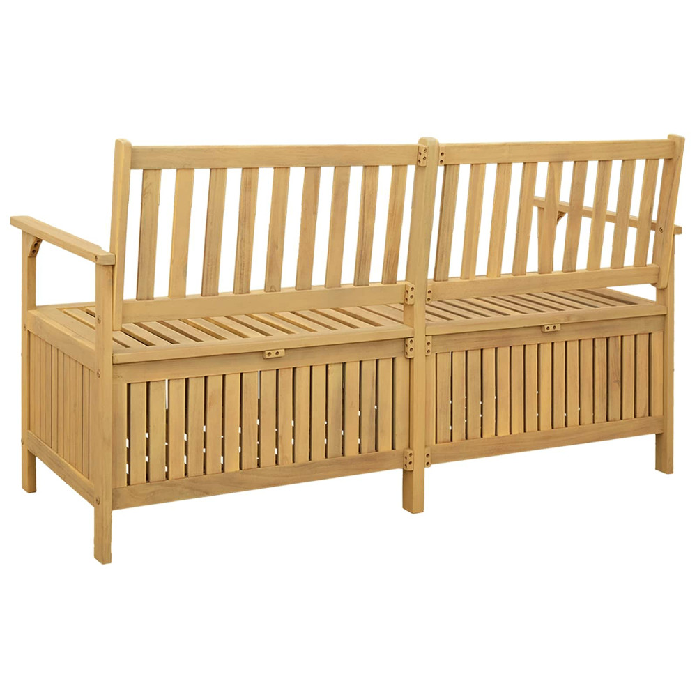 Produktbild för Förvaringsbänk med lagring 148 x 63 x 84 cm Massiv Akacia