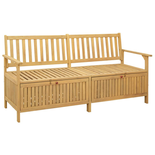 vidaXL Förvaringsbänk med lagring 170 x 63 x 84 cm Massiv Akacia