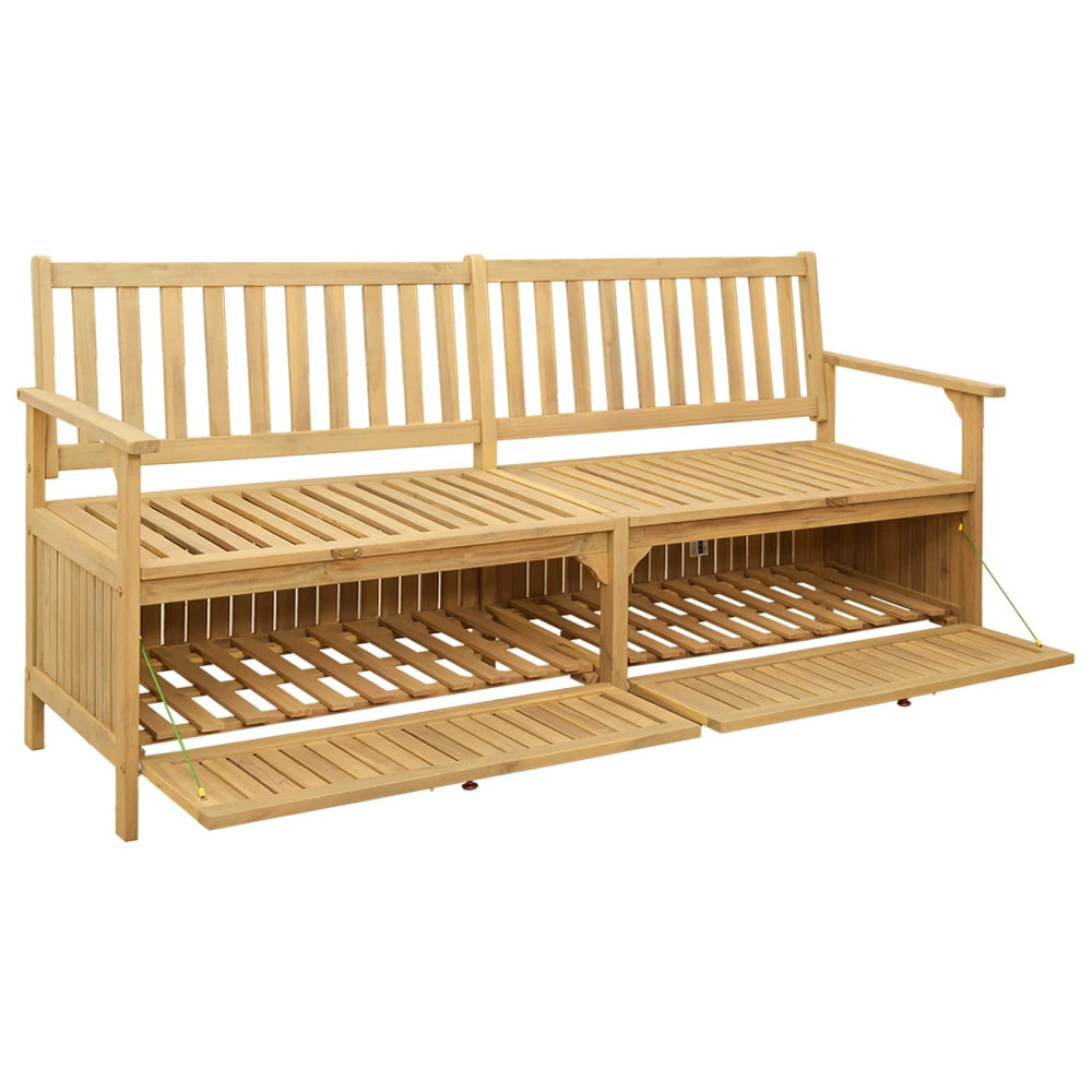 Produktbild för Förvaringsbänk med lagring 170 x 63 x 84 cm Massiv Akacia
