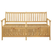 Produktbild för Förvaringsbänk med lagring 170 x 63 x 84 cm Massiv Akacia