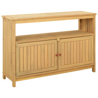 Produktbild för Trädgårdskonsolbord med lagring Ljus akacia 110 x 35 x 75 cm