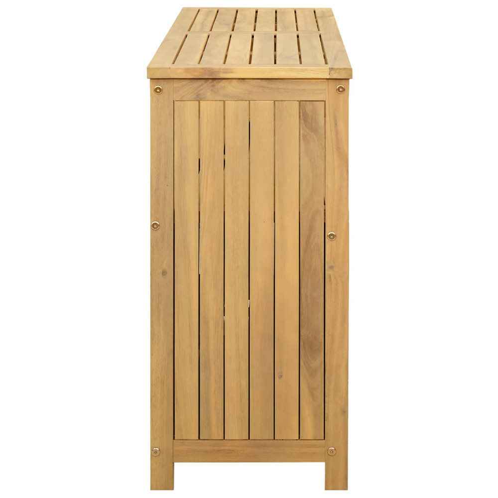 Produktbild för Trädgårdskonsolbord med lagring Ljus akacia 110 x 35 x 75 cm