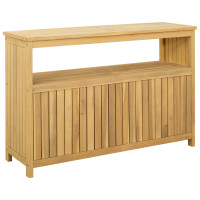 Produktbild för Trädgårdskonsolbord med lagring Ljus akacia 110 x 35 x 75 cm