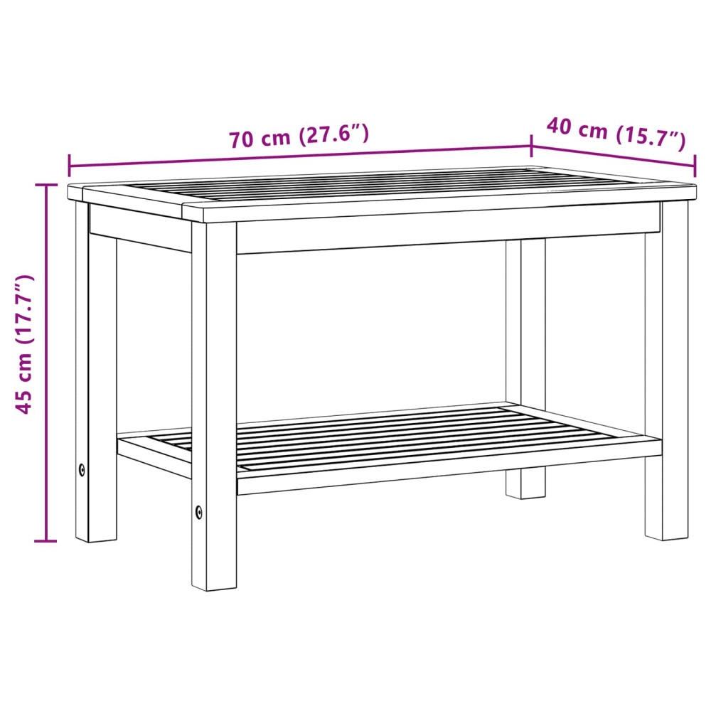 Produktbild för Sidobord Olivenatur 70 x 40 x 45 cm Massivt Akaciaträ