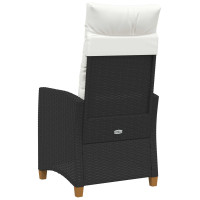 Produktbild för Fällstol med tehylla med kudde 62 x 64 x 112 cm konstrotting