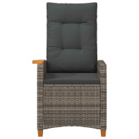 Produktbild för Fällstol med tehylla med kudde 62 x 64 x 112 cm konstrotting