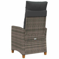 Produktbild för Fällstol med tehylla med kudde 62 x 64 x 112 cm konstrotting