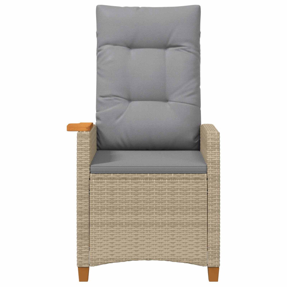 Produktbild för Fällstol med tehylla med kudde 62 x 64 x 112 cm konstrotting