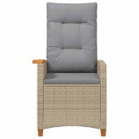 Produktbild för Fällstol med tehylla med kudde 62 x 64 x 112 cm konstrotting