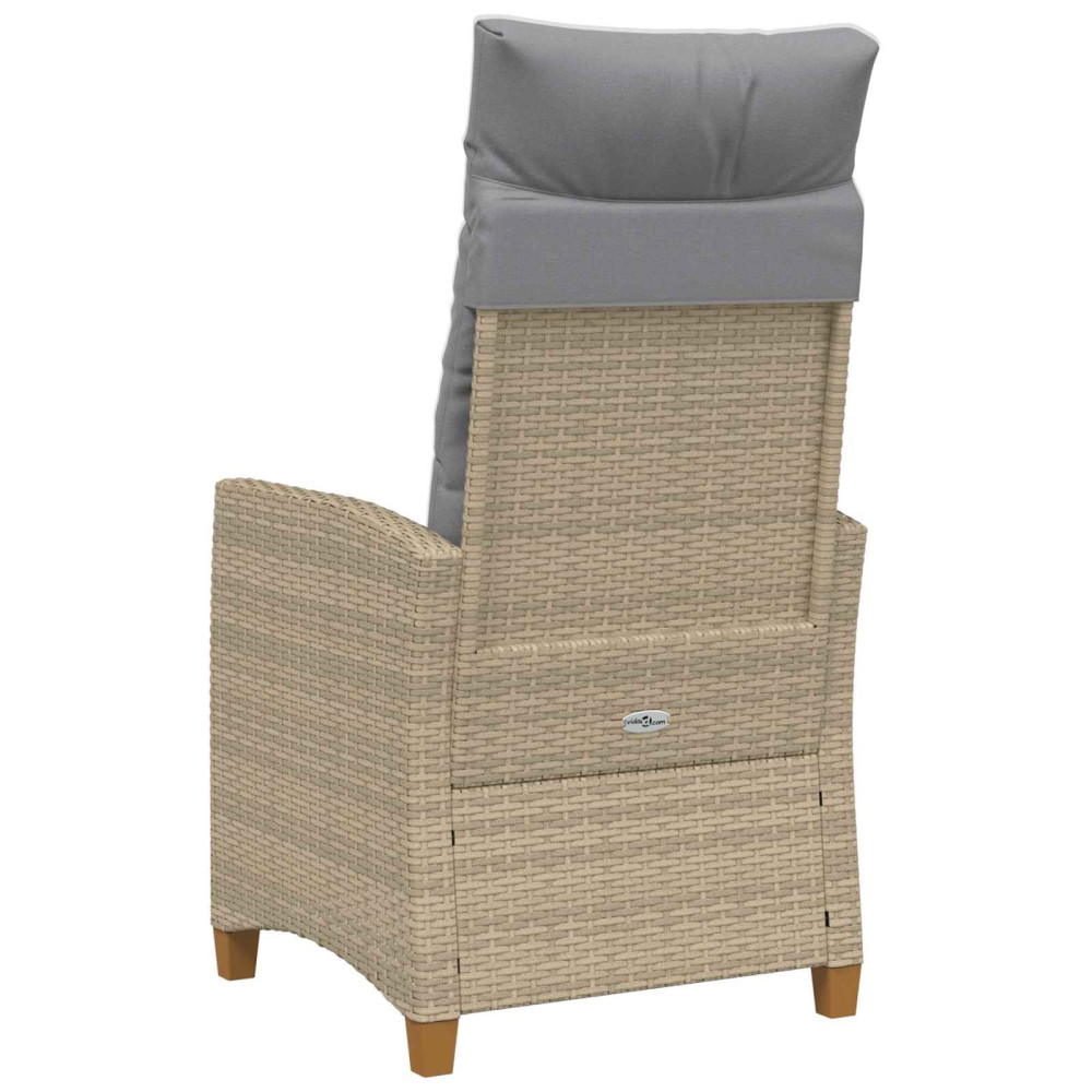 Produktbild för Fällstol med tehylla med kudde 62 x 64 x 112 cm konstrotting