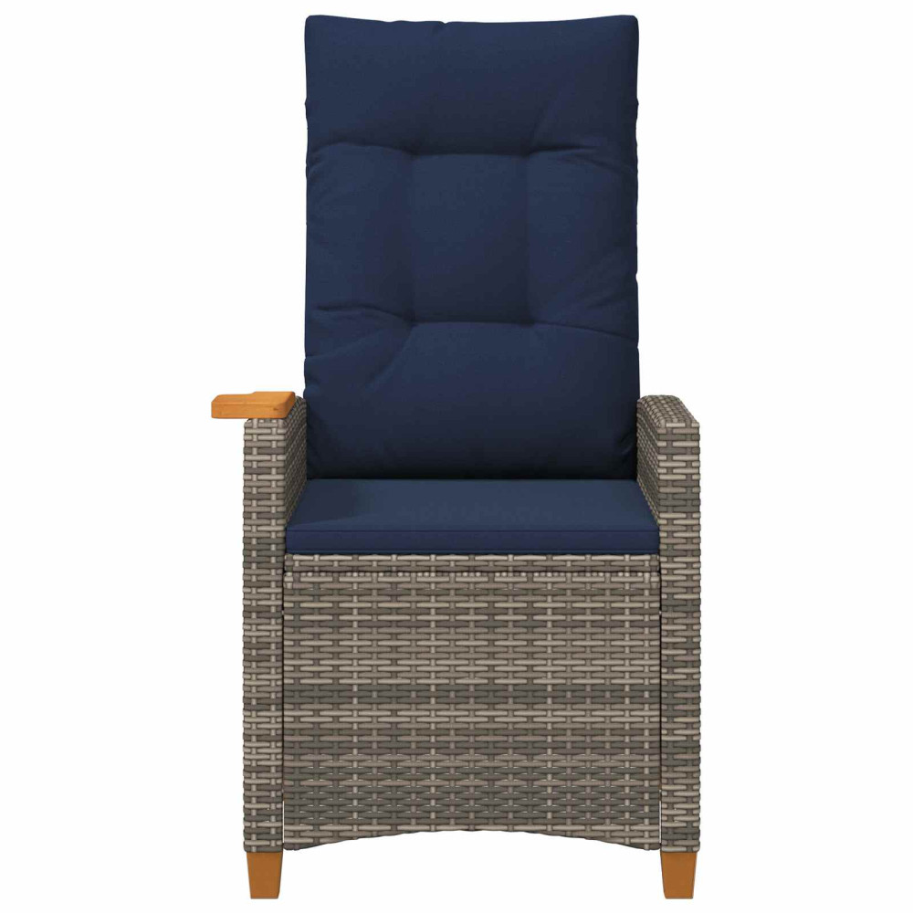 Produktbild för Fällstol med tehylla med kudde 62 x 64 x 112 cm konstrotting