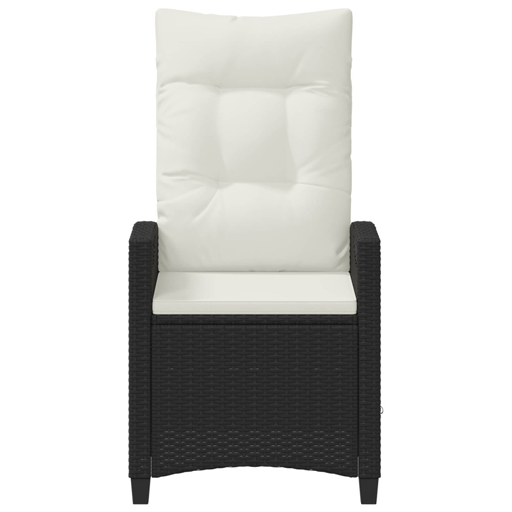 Produktbild för Trädgård Stol 2 pcs Svart och kräm 56 x 60 x 112 cm