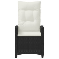 Produktbild för Trädgård Stol 2 pcs Svart och kräm 56 x 60 x 112 cm