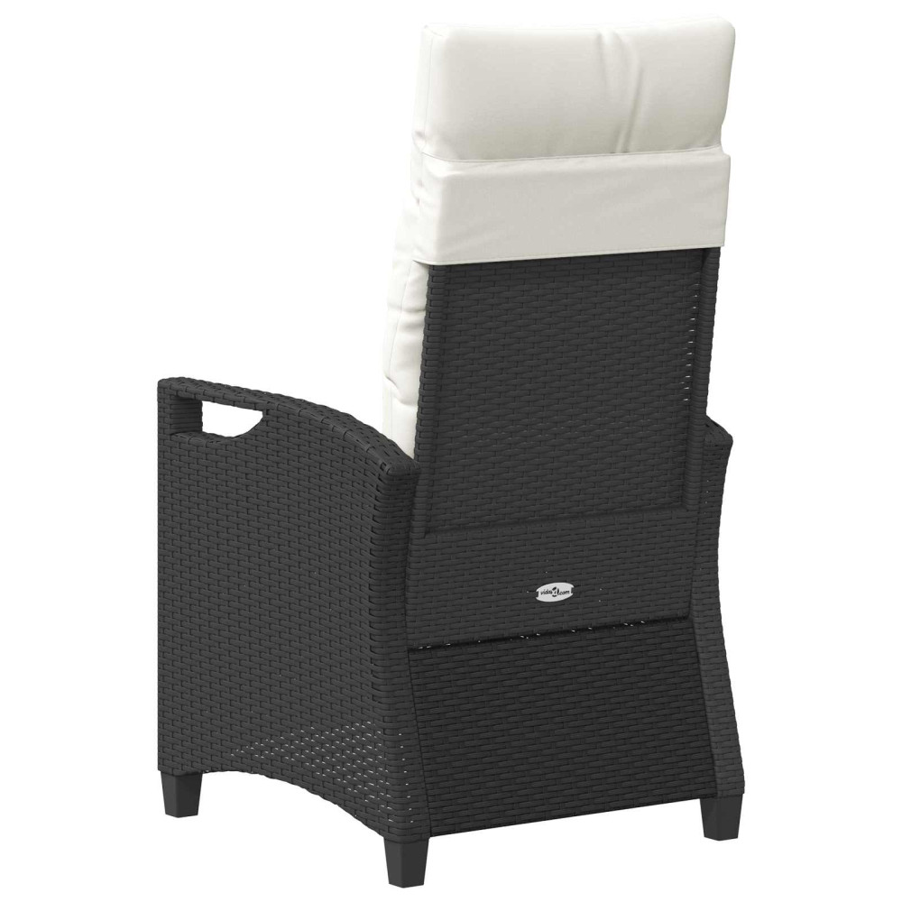 Produktbild för Trädgård Stol 2 pcs Svart och kräm 56 x 60 x 112 cm