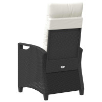 Produktbild för Trädgård Stol 2 pcs Svart och kräm 56 x 60 x 112 cm