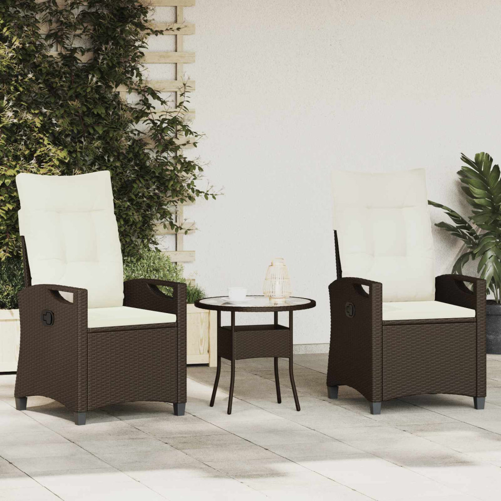 Produktbild för Trädgård Stol 2 pcs Brun och Kräm 56 x 60 x 112 cm