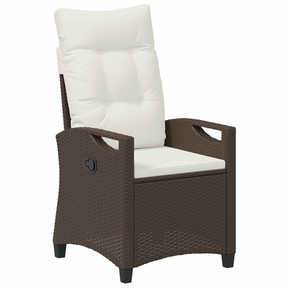 Produktbild för Trädgård Stol 2 pcs Brun och Kräm 56 x 60 x 112 cm