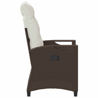 Produktbild för Trädgård Stol 2 pcs Brun och Kräm 56 x 60 x 112 cm