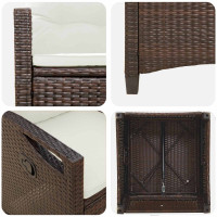 Produktbild för Trädgård Stol 2 pcs Brun och Kräm 56 x 60 x 112 cm